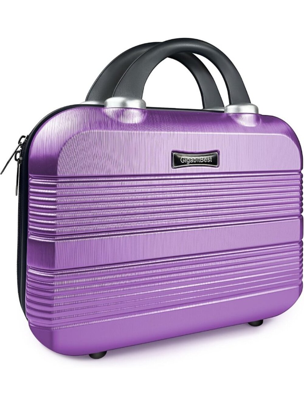 14-Inch Waterproof Hard Shell Travel Makeup Case - Stylish Purple Organizer